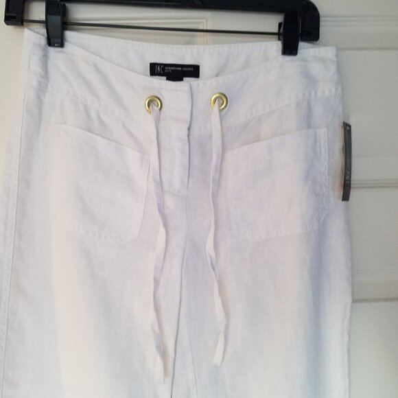 I.N.C. Petite White Linen Pants - Picture 3 of 6